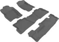 3d maxpider custom fit kagu floor mat (gray) for 2006-2010 ford explorer - 1st row 2nd row 3rd row logo