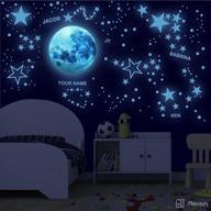 🌟 personalized glow in the dark ceiling stars with alphabet!- glow in the dark wall decals featuring glow stars and moon - glow in the dark stickers for kids' room décor - glow in the dark kids' alphabet for learning логотип