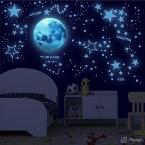 img 4 attached to 🌟 Personalized Glow in the Dark Ceiling Stars with Alphabet!- Glow in the Dark Wall Decals Featuring Glow Stars and Moon - Glow in the Dark Stickers for Kids' Room Décor - Glow in the Dark Kids' Alphabet for Learning