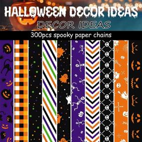 img 4 attached to MIAHART 300 Pieces Halloween Paper Chains Halloween Theme Paper Craft Supplies For Party Decorations, 10 Diffetent Design