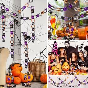 img 1 attached to MIAHART 300 Pieces Halloween Paper Chains Halloween Theme Paper Craft Supplies For Party Decorations, 10 Diffetent Design