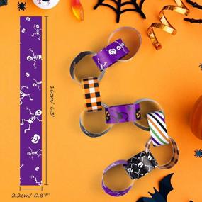 img 3 attached to MIAHART 300 Pieces Halloween Paper Chains Halloween Theme Paper Craft Supplies For Party Decorations, 10 Diffetent Design