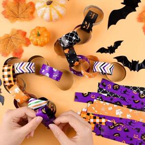 img 2 attached to MIAHART 300 Pieces Halloween Paper Chains Halloween Theme Paper Craft Supplies For Party Decorations, 10 Diffetent Design