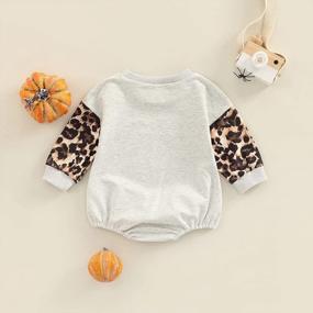 img 2 attached to Unisex Halloween Baby Outfit: Pumpkin Sweatshirt Romper With Long Sleeves And Oversized Onesie For A Perfect Fall Look