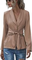 women's office blazer jacket with self-tie knot and elegant open front by chouyatou logo