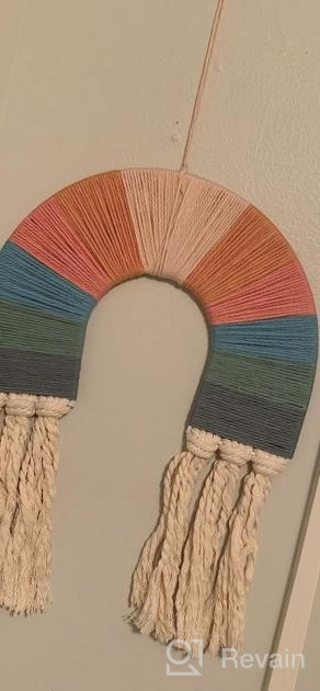 img 1 attached to Boho Macrame Rainbow Wall Hanging Decor For Girls Room, Small Tapestry For Nursery And Kids, Woven Decorative Wall Art With Tassel, Soft Cotton Rope Backdrop, Chic Newborn And Birthday Gift review by Alton Walton