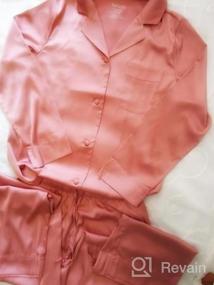 img 7 attached to Women'S Satin Pajamas Set, Long Sleeve Silk Sleepwear With Button-Down Loungewear Soft PJs In Sizes S To XL