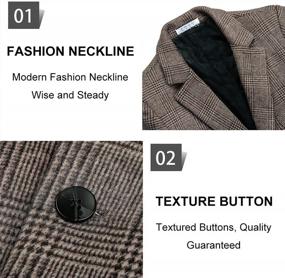 img 2 attached to Winter Perfection: BOJIN Mens Wool Blend Trench Coat - A Classic And Stylish Business Overcoat