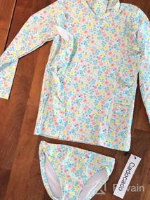 img 6 attached to Protective And Stylish: Cadocado 2-Piece Long Sleeve Swimsuit Set For Little Girls With UPF 30-40 Sun Protection