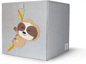 img 3 attached to 🦥 Gav & Griff E. Bear Co. Sloth Storage Cube, Box, Organizer, Container, Bin, 13 inch Kids Cubby, Sloth Design 3 Grey" - optimised product name: "Gav & Griff E. Bear Co. Sloth Storage Cube, Box Organizer, Container Bin, 13 inch Kids Cubby, Grey Sloth Design 3