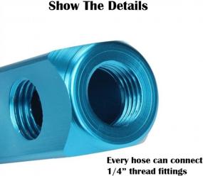 img 1 attached to 1/4" Aluminum Air Hose Splitter Manifold Block - 2 Way 5 Port Compressor Fitting
