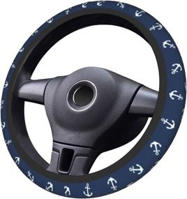 img 4 attached to Premium QICENIT Anchor Navy Steering Wheel Cover: Non-Slip Elastic Universal 🚗 Fit for Suvs, Vans, Sedans, Cars & Trucks - Enhance Grip & Style!