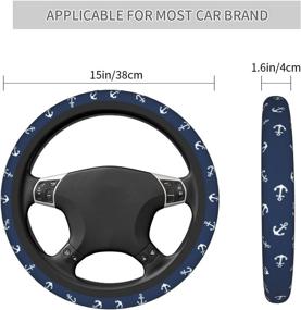 img 2 attached to Premium QICENIT Anchor Navy Steering Wheel Cover: Non-Slip Elastic Universal 🚗 Fit for Suvs, Vans, Sedans, Cars & Trucks - Enhance Grip & Style!