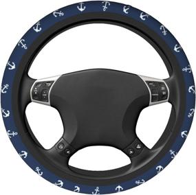 img 3 attached to Premium QICENIT Anchor Navy Steering Wheel Cover: Non-Slip Elastic Universal 🚗 Fit for Suvs, Vans, Sedans, Cars & Trucks - Enhance Grip & Style!