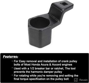 img 2 attached to Muge Racing 50mm Crankshaft Crank Pulley Wrench Holder Tool: Efficient Honda and Acura Engine Crank Bolt Socket Removal Holding Spanner Kit