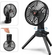 10400mah portable battery-operated fan with led lantern - 270° oscillating, rechargeable camping & desk fan w/ hanging hook for tent, bedroom, office logo