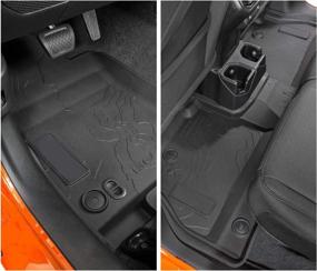 img 3 attached to 🔧 A&amp;UTV PRO Gladiator All Weather Floor Mats: Compatible for 2020-2022 Jeep Gladiator JT 4 Door | TPE Material | Front & Rear Floor Liners 2 Row | Drain Plugs | Replace OEM #82215626AB Accessories