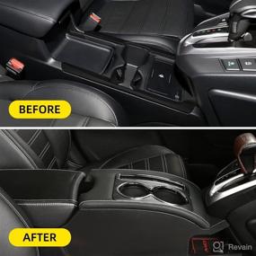 img 2 attached to Органайзер для центральной консоли для Honda CR-V CRV 2017 2018 2019 2020 2021 2022 Ящик для хранения подлокотника Лоток для подстаканника Аксессуары для телефона
