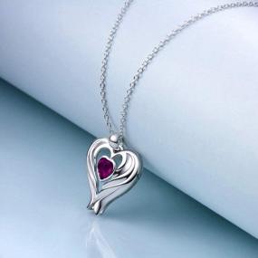 img 2 attached to Angel Wings Birthstone Heart Necklace - A Sterling Silver Gift For Women On Valentine'S, Anniversary & Birthday