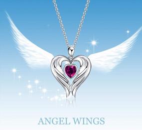 img 1 attached to Angel Wings Birthstone Heart Necklace - A Sterling Silver Gift For Women On Valentine'S, Anniversary & Birthday