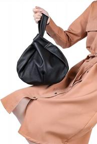 img 3 attached to Женская мягкая объемная сумка с верхней ручкой и ремешком на запястье Earnda Small Tote