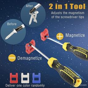 img 1 attached to 🔧 DOWELL Magnetic Screwdriver Set 16-Piece - Slotted/Flat Phillips Precision Screwdriver Kit for Repair Home Improvement Craft - Non-Slip Cushion Grip - Magnetizer Tool (16PC) - HY090103