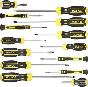 img 3 attached to 🔧 DOWELL Magnetic Screwdriver Set 16-Piece - Slotted/Flat Phillips Precision Screwdriver Kit for Repair Home Improvement Craft - Non-Slip Cushion Grip - Magnetizer Tool (16PC) - HY090103