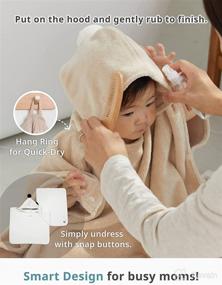 img 2 attached to Premium Konny Baby Bamboo Hooded Poncho Bath Towel - Ultra Soft & Quick-Dry Towel 👶 for Newborns, Infants, and Toddlers - Oeko-TEX Certified - Bathrobe for Boys & Girls (Medium, White)