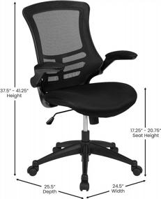 img 2 attached to 🪑 Efficient Ergonomic Office Chair: Flash Furniture Mid-Back Black Mesh Task Chair with Flip-Up Arms & Swivel Function