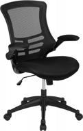 🪑 efficient ergonomic office chair: flash furniture mid-back black mesh task chair with flip-up arms & swivel function logo