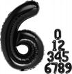 40-inch giant black number 6 balloon - perfect for 6th birthday party decorations, baby showers, and more - foil mylar helium balloon for kids, children, and adults - available in 0-9 numbers logo