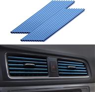 🚘 singaro 20-piece car air conditioner air outlet decorative strips - bendable diy decor, universal for most vehicle air outlets - blue логотип