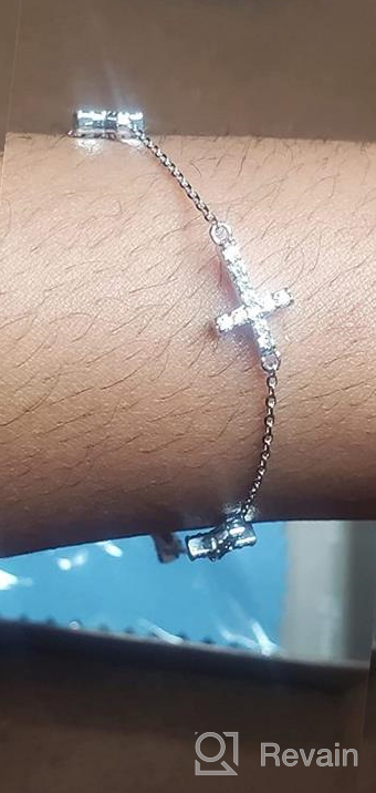 img 1 attached to 💎 Stunning Silver Cross Bracelets: Sparkling & Adjustable Religious Jewelry for Women - Ideal Christmas Gift! review by Joy Miller