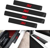 🚗 sunyi 4pcs/set car door sill plate protectors, carbon fiber vinyl reflective scuff plate decoration for honda civic si (forsi), sunyidedian-4332 logo