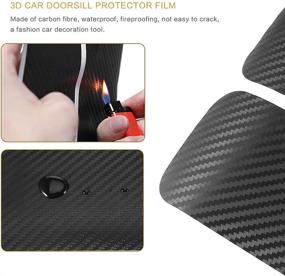 img 1 attached to 🚗 Sunyi 4Pcs/Set Car Door Sill Plate Protectors, Carbon Fiber Vinyl Reflective Scuff Plate Decoration for Honda Civic SI (forSI), sunyidedian-4332