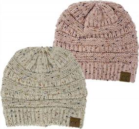img 4 attached to Funky Junque Women'S Confetti Knit Slouchy Skullcap Beanie Hat - Pack Of 2, Bundle Offer