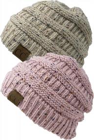 img 3 attached to Funky Junque Women'S Confetti Knit Slouchy Skullcap Beanie Hat - Pack Of 2, Bundle Offer