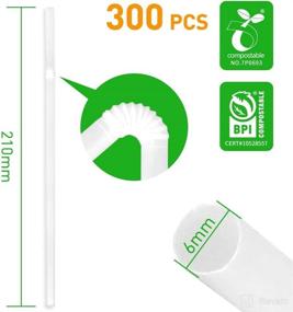 img 3 attached to 🌿 WRAPOK Eco-Friendly Drinking Straws- Pack of 300, 100% Compostable, Flexible Plant-Based Straws for Birthdays or Parties