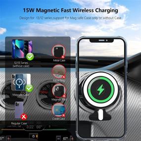 img 3 attached to 🚗 PBMIY Magnetic Wireless Car Charger: Fast 15W Charging, 360° Adjustable Mount for iPhone 12/13 Series