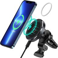 🚗 pbmiy magnetic wireless car charger: fast 15w charging, 360° adjustable mount for iphone 12/13 series logo