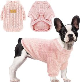 img 4 attached to ABRRLO Sweater Knitted Sweatshirt Pullover Dogs