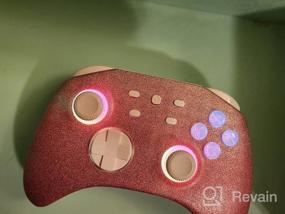 img 6 attached to Mytrix Pro Controller For Nintendo Switch/OLED/Lite Steam Deck With Turbo, Motion, Vibration, Wake-Up And RGB Lighting - Gradient Pink Wireless Gaming Genshin Impact