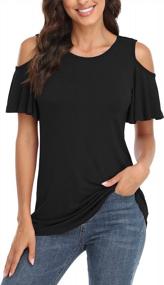 img 4 attached to Plus Size Summer Tunic Tops: Look Stylish With Poseshe Cold Shoulder Tee!