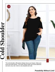 img 2 attached to Plus Size Summer Tunic Tops: Look Stylish With Poseshe Cold Shoulder Tee!