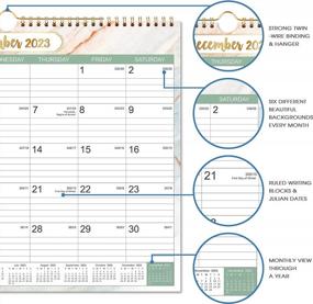 img 1 attached to 2023 Calendar Wall - Julian Date, Jan-Dec, Twin Wire Bound 14.76"X11.6", Thick Paper For Organizing & Planning + 6 Background Patterns