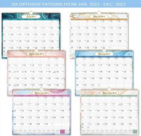 img 3 attached to 2023 Calendar Wall - Julian Date, Jan-Dec, Twin Wire Bound 14.76"X11.6", Thick Paper For Organizing & Planning + 6 Background Patterns