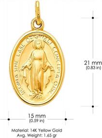 img 3 attached to Divine Elegance: Ioka'S 14K Yellow Gold Miraculous Medal With Religious Virgin Mary Design