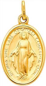 img 4 attached to Divine Elegance: Ioka'S 14K Yellow Gold Miraculous Medal With Religious Virgin Mary Design
