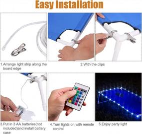 img 1 attached to Светодиодный набор светодиодных светильников Cornhole в рамке из ПВХ, лампы с дистанционным управлением 16 цветов, меняющие кольцо, светодиодные фонари и край доски Cornhole для игры в бобовый мешок, бросающий Cornhole, портативный для внутреннего и наружного использования