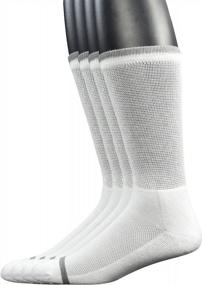 img 4 attached to Yomandamor Men'S 4 Pairs Bamboo Diabetic Crew Socks With Seamless Toe And Cushion Sole
